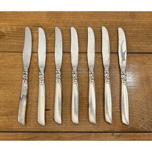 7pc Oneida SOUTH SEAS Butter Knives Silver Plate Flatware 8 5/8" Utensils 1950's
